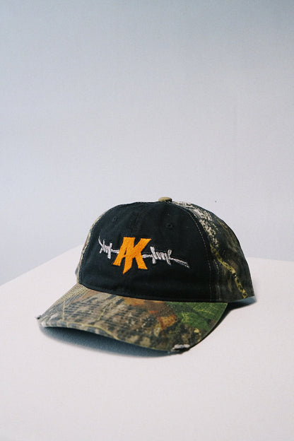 ak renny, camo hat , barbed wire,  Drestressed hat, baseball cap, trucker hat, embroidered, camouflage baseball cap, florida hat, ak hat